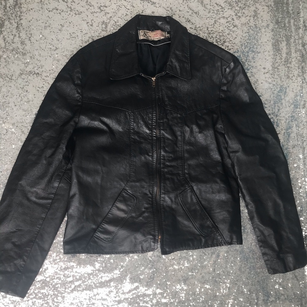 Black vintage, Jean Pierre Leather Jacket